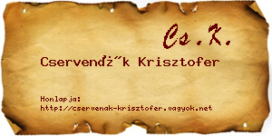 Cservenák Krisztofer névjegykártya