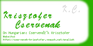 krisztofer cservenak business card